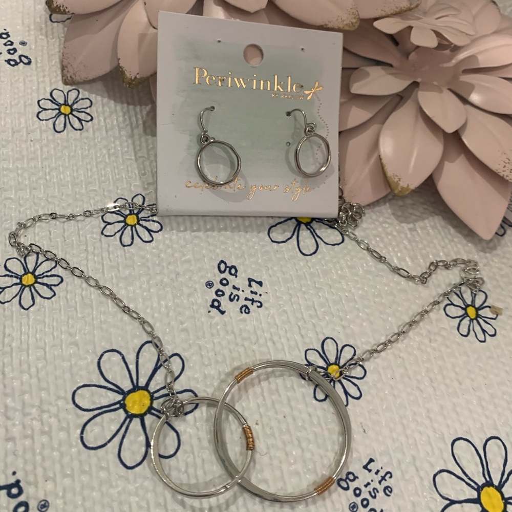 Periwinkle by Barlow Silver and Gold Necklace Modern Minimalist Design
